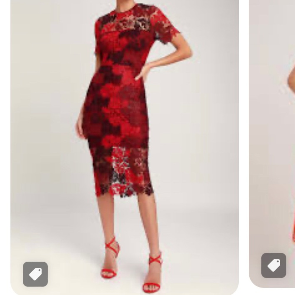 NWT Lulus Red Lace Dress